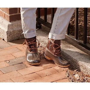 Sperry Saltwater Duck Boot Tan/Dark Brown Size 10 Water Resistance Women’s